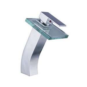 Waterfall Bathroom Sink Faucet with Glass Spout (Tall)
