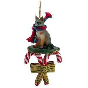  Gray Fox Candy Cane Christmas Ornament: Home & Kitchen