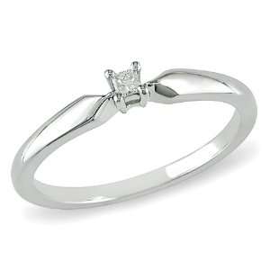   Sterling Silver 0.05 CT TDW Diamond Solitaire Ring (G H, I3) Jewelry