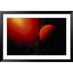  Space Illustration of Red Planet and Flare Astronomy & Space 