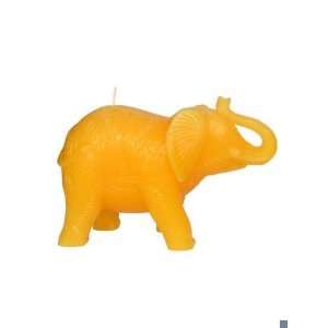  Carved Elephant Candle   Yellow