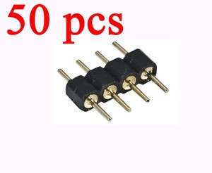 50pcs 4 pin Black Male Connector for 5050 LED Strip New  