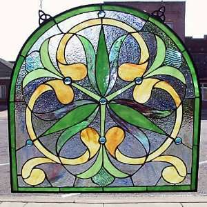  The Triple Arch Green Stained Glass Window: Home & Kitchen