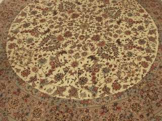   Handmade Round Oriental Rug Wool & Silk Tabriz Rug Must See  