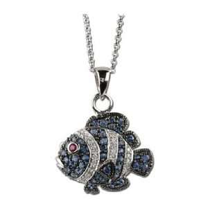   Gold Blue Sapphire, Ruby & Diamond Necklace DivaDiamonds Jewelry
