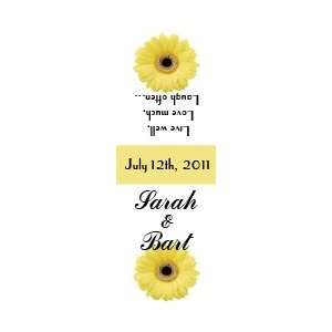  Style 10247 Yellow Daisy Wedding Label 1.25 x 3.5 Tic Tac Labels 