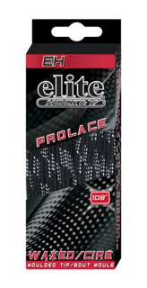 Elite Hockey Waxed Pro Laces   Black   Box of 6 Pairs  