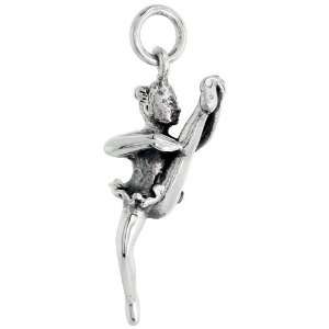  925 Sterling Silver Ballerina Pendant (w/ 18 Silver Chain 