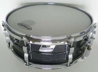 Ludwig Black Galaxy Acrolite Aluminum LM404 Metal Sparkle Snare Drum 5 