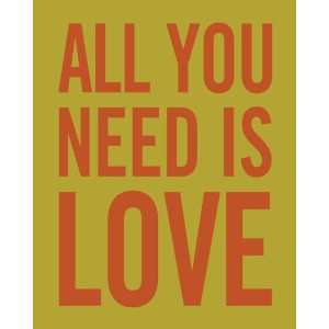  All You Need Is Love, archival print (lime)