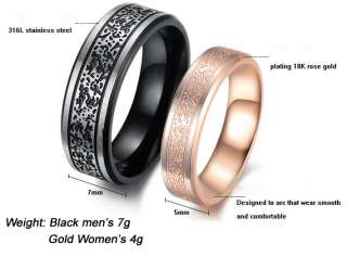 Classic Titanium Steel Promise Ring Set Couple Wedding Bands Many 