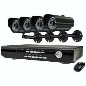   CHANNEL DVR WITH 4 CCD WEATHER RESISTANT CAMERAS