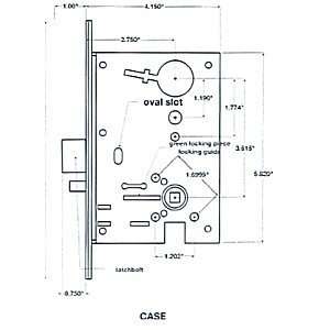 Mortise Lock Body Only, M8070