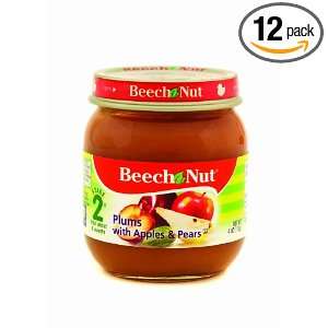 Beech Nut Plums with Apples and Pears Stage 2, 4 Ounce Jars (Pack of 