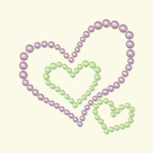  Opaline Adhesive Half Pearls Heart Trio/Blush
