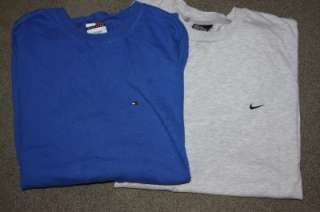   Hilfiger Nike Lot of 2 Mens Large Cotton T Shirts Embroidered Logo