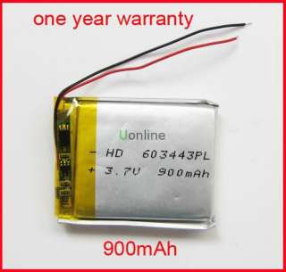 7V 900mAh lithium battery For Ipod  GPS PSP 603443  