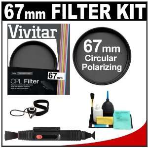 Vivitar 67mm Circular Polarizer Glass Filter + LensPen + CapKeeper 