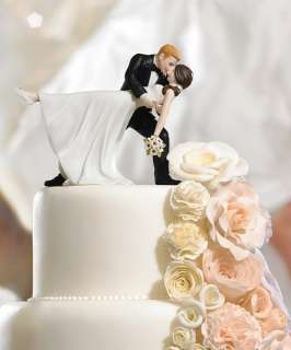 Romantic Dip Dancing Couple Wedding Cake Topper w/ Customizable Hair 