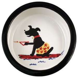  Melia ceramic dog bowl, 3.5 cup water skiing dog dog bowl 