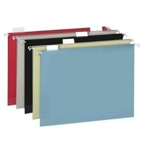  Hanging File Folders,1/5cut,Letter,Red/Blue/Sage/Black 