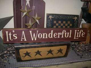 PRIMITIVE CHRISTMAS SIGN~~ITS A WONDERFUL LIFE~~  