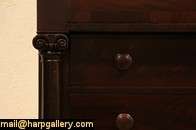 Empire Mahogany 1840 Antique Chest or Dresser, Columns  