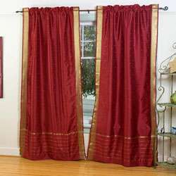   inch Rod Pocket Sheer Sari Curtain Panel Pair (India)  