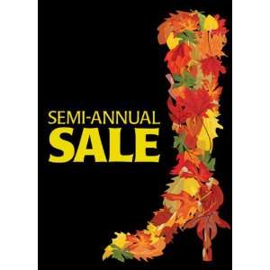  Semi Annual Sale Fall Leaves Boot Sign