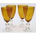 Certified International Amber Bubble 16 oz All Purpose Goblets (Set of 