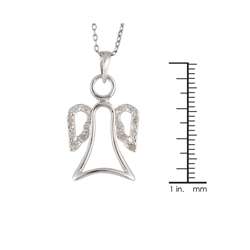 Sterling Silver 1/10ct TDW Diamond Angel Necklace (I J, I3 