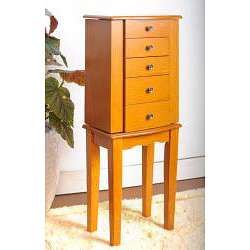 Contemporary Style Oak Jewelry Armoire Chest  Overstock