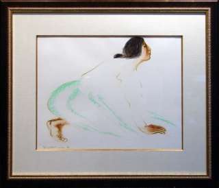   Skirt Original Painting, Pastel on Paper Gallery Framed Artwork  