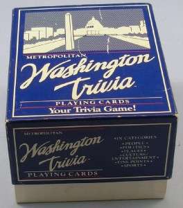   washington trivia playing cards six categories 2400 questions