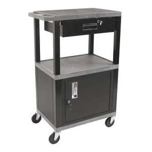  Gray Tuffy Garage & Shop Utility Cart With Cabinet 