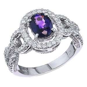   Violet sapphire and white diamond gold ring.: Vanna Weinberg: Jewelry
