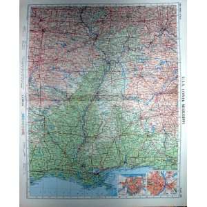 Colour Map 1957 North America Mississippi Orleans Louis  