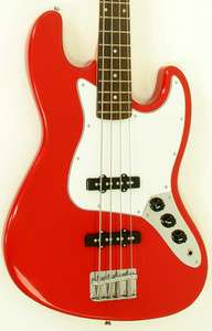   Full Size Candy Apple Red Jazz & Rock Electric Bass Guitar by Davison