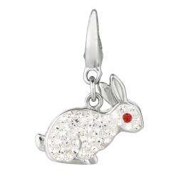 Sterling Silver and Crystal Rabbit Charm  