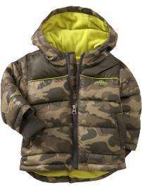 NWT Old Navy Quilted Frost Free Jacket Coat Baby / Toddler Green Camo 