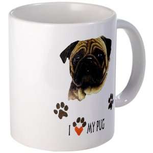  Mug (Coffee Drink Cup) Pug I Love My Pug Dog Everything 