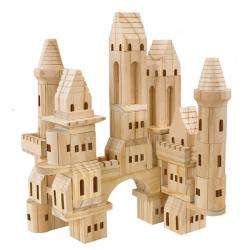 TreeHaus 75 piece Wooden Castle Blocks  