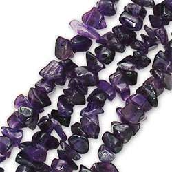 Amethyst Gemstone Chip 36 inch Purple Bead Strand  