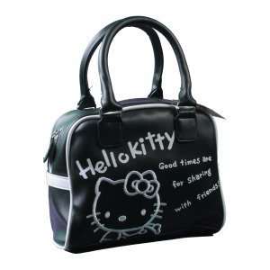  Hello Kitty  All black w/ White Print Handbag Everything 