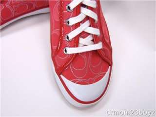 NIB Coach Barrett Signature Poppy Ruby Red Sneakers 9.5  