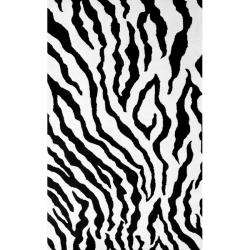   Modern Zebra Pattern Black/ White Wool Rug (76 x 96)  Overstock