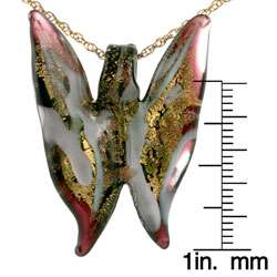 Sterling Silver Venetiarum Black Butterfly Necklace  Overstock