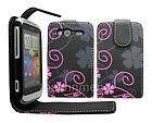 FLORAL LEATHER FLiP CASE COVER POUCH FOR HTC WiLDFiRE S G13