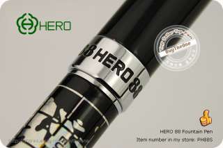HERO 88 Fountain Pen Lacquered Black World Map ColorNib  