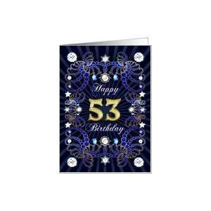  53rd Birthday card, Diamonds and Jewels effect Card Toys 